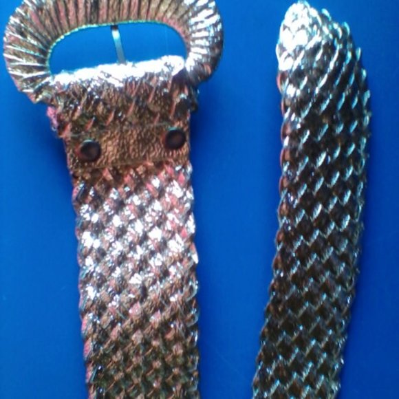 Vintage 70's Belt Gold Belt Fashion Retro - Picture 6 of 9